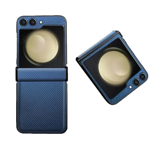 shingtomua Capa para Samsung Z Flip 5 5G, design de fibra de carbono, à prova de choque, capa traseira para Samsung Galaxy Z Flip5 Shell (azul)