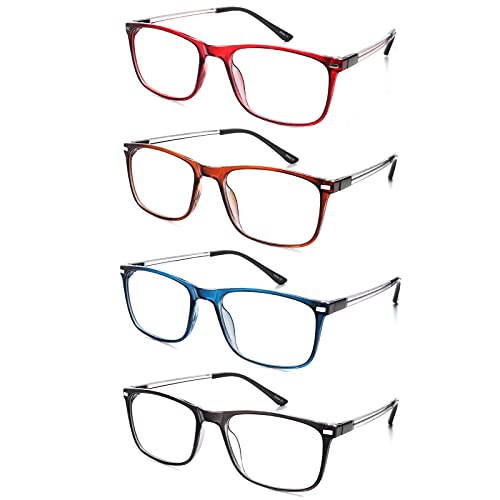 EFE Gafas de Lectura 4 Unidades Gafas para Leer Bisagra de Resorte Ligeras Comodas de Modas Estilo Wayfarer 4 Gafas de Lectura +2.00