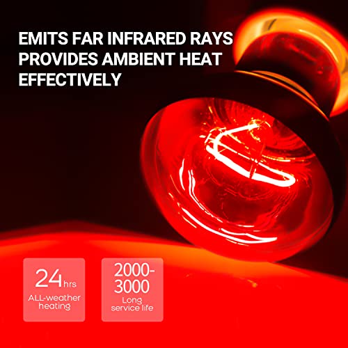 Reptizoo 75W Reptile Heat Lamp Bulb, 2Pcs Day & Night Basking Spot Light Combo Pack Includes Infrared Heat Lamp And Uva Daylight Heating Lamp Basking Light thumb #4