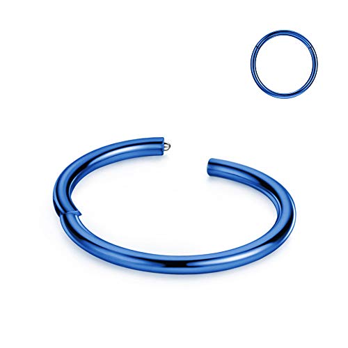 Image of FANSING Men Women 316L Surgical Steel Hinged Nose Rings Hoop for Nostril Septum Cartilage Helix Daith Tragus Rook Conch Lip Ear Lobe Piercings