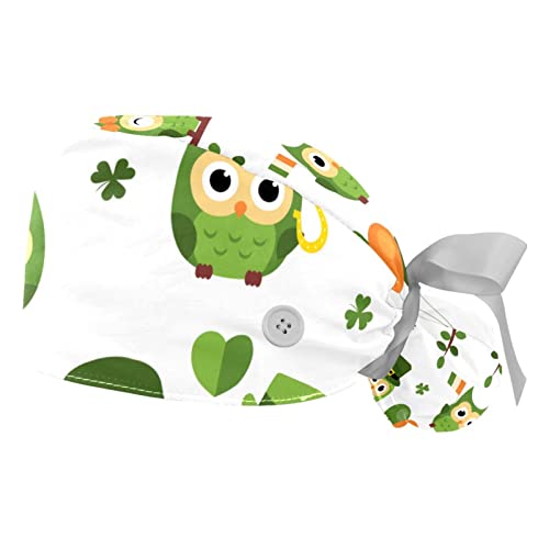 Chapeaux de travail respirants motif chouette et Saint-Patrick lot de 2