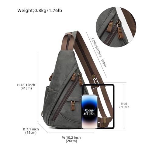 Image of KL928 PU Leather Sling Bag - Small Crossbody Backpack Shoulder Casual Daypack Rucksack for Men Women