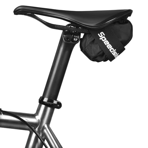 Image of SpeedSleev Spring Under-Seat Saddle Bag - Small - Road, Gravel & MTB Cycling Bag - Dropper Post Compatible - Ranger Og - Black