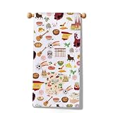 MYSOMY Paño de cocina de España, regalo para amantes de los viajes a España, regalo de recuerdo de España, regalo para amantes de la comida de España, regalo de inauguración de la casa (toalla de