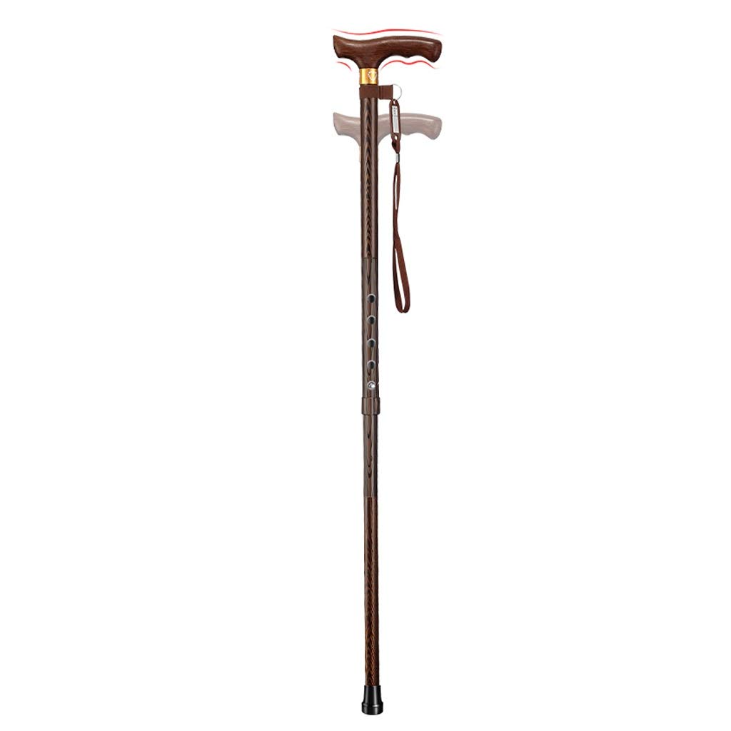 YXCKG Bastone da Passeggio Vintage, Legno-Regolabili Bastoni da Passeggio in Legno for Anziani, 80-95 Cm / 31-37 Pollici, 1 Punta