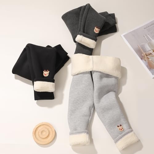 3 Pack Girls Fleece Lined Leggings Kids Winter Thick Warm Pants Fleece Pants Girls3