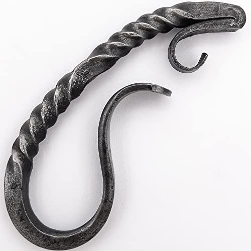 Armory Replicas Scorching Contact Iron Pot Holder | Medieval Hand Forged Functional Prop Camping Kettle Handle Hook