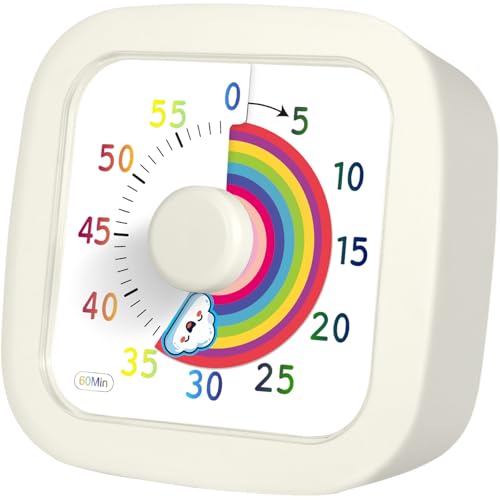 ZLPBAO Timer für Kinder, 60-Minuten Countdown Timer für Klassenzimmer Büro Küche mit leisem Betrieb, Visueller für Kinder für Küche Schule Büro