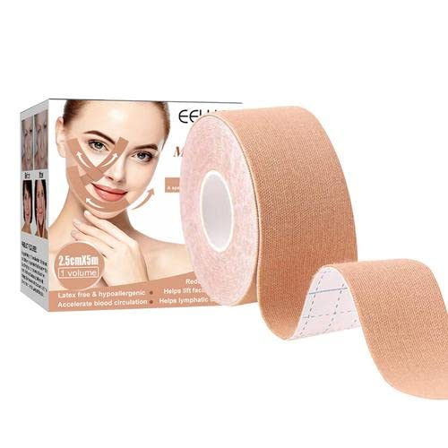 Cinta De Estiramiento Facial, 2,5cm×5m Pegatinas De Levantamiento Facial Invisibles, Cinta Adhesiva Facial, Parches De Estiramiento De Arrugas Instantáneo Para Levantamiento De Cuello Y Rostro Cover