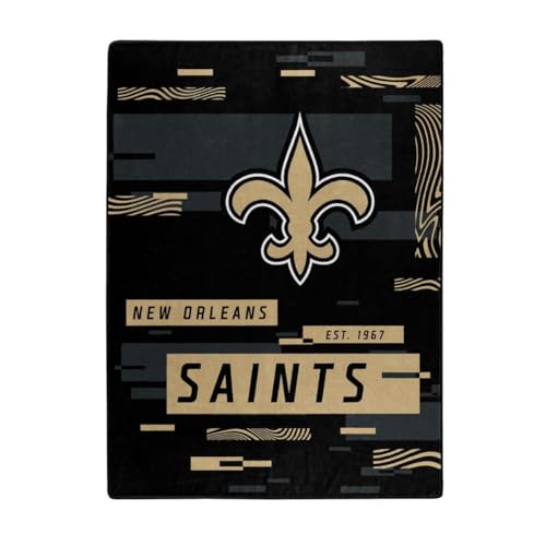 Northwest Enterprises NFL Digitize Design Plush Raschel Thow Blanket 60x80 (New Orleans Saints)