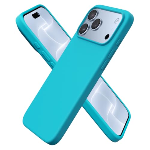 ORNARTO for iPhone 18 Pro Max Case, Liquid Silicone, Mint Blue