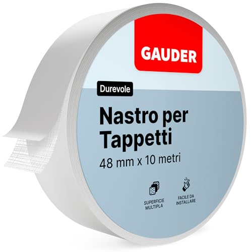 Gauder Nastro Per Moquette (10M) | Nastro Adesivo Per Teppeti | Nastro Di Installazione | Biadesivo