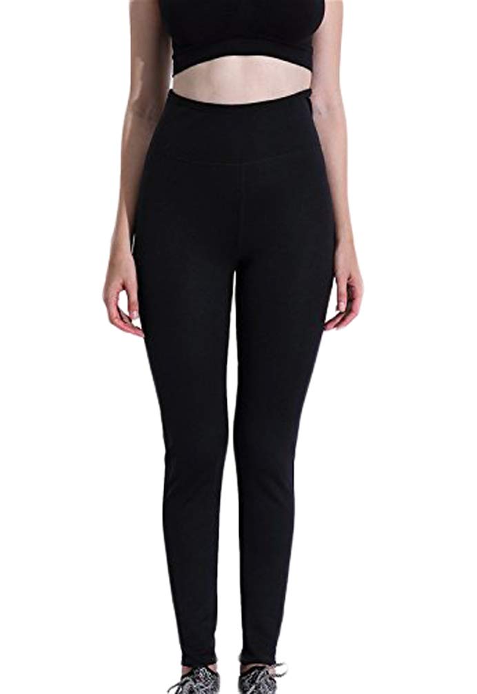 Bakerdani Womens Sauna Weight Loss Slimming Neoprene Pants Hot Thermo Fat Burning Sweat Leggings