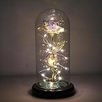 Amazon｜VIVIBELL 造花 バラ 金メッキローズLEDライト付き 電池式 枯れ