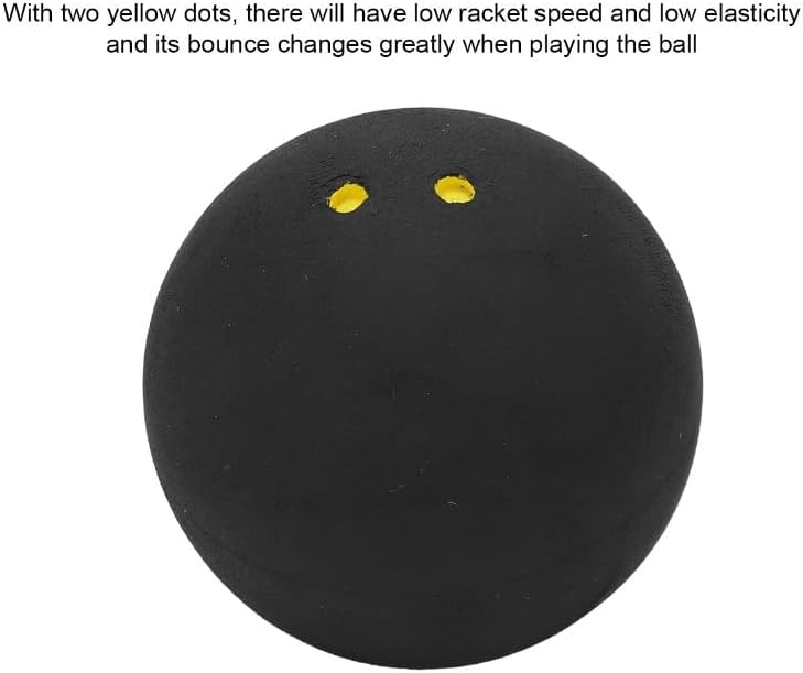 Double Yellow Dot Squash Ball, Rubber Training Ball, 1 Pack
