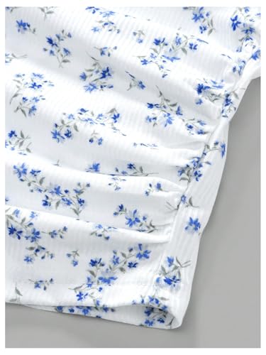 Milumia Girl's Ditsy Floral Halter Top Sleeveless Backless Slim Fitted Tank Tops3