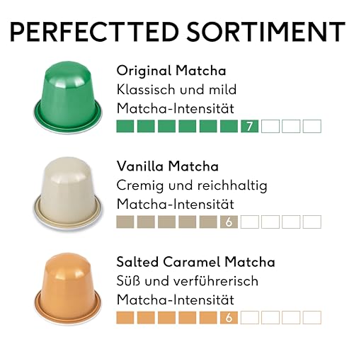 Perfect Ted Kapseln | Original | 60 Kapseln kompatibel mit Nespresso®- Maschinen | Matcha-Pulver in zeremonieller Qualität | Matcha Latte | Japanischer Herkunft