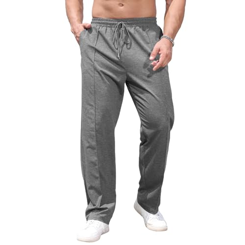CTU Mens Fashion Design Baggy Sweatpants Lightweight Casual Sweatpants Big and Tall Workout Pants for Men Darkgrey