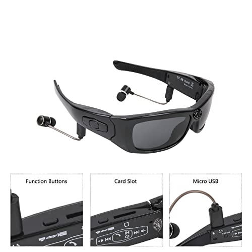 Occhiali da Sole Bluetooth, Videocamera HD 1080P con Lenti Polarizzate, Videoregistratore Wireless per Chiamate Video e Musica, Ideale per Guida