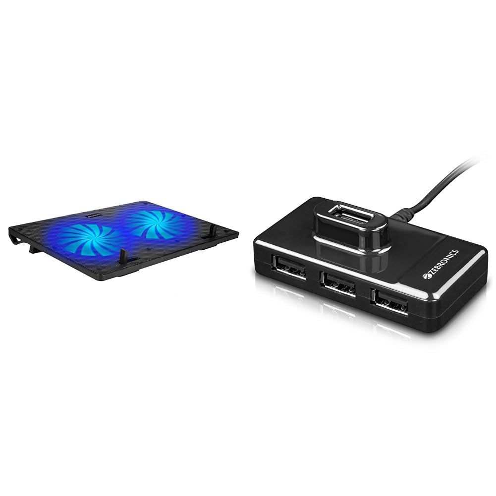 Zebronics, ZEB-NC3300 USB Powered Laptop Cooling Pad with Dual Fan, Dual USB Port and Blue LED Light (B0BBM5RCW3) Amazon Price History, Amazon Price Tracker