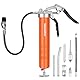 ValueMax Fettpresse 6000 PSI, Hochdruck-Handfettpresse mit 24/45 cm flexiblem Schlauch, Fettpresse für 400 ml Kartusche, inklusive 2 Metallrohre (11/14,5 cm) und 5 Düsen