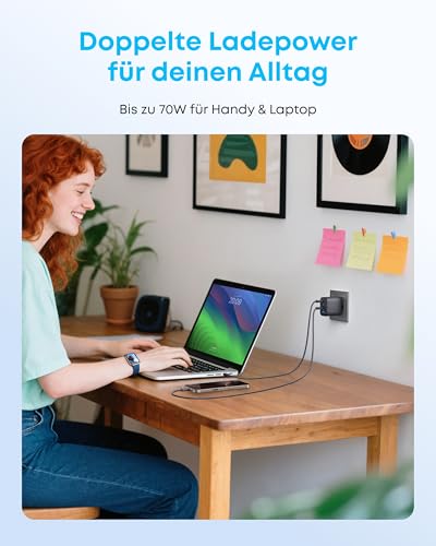Anker Zolo 70W USB C Ladegerät, 4-Port-Netzteil mit ultraschnellen 70W – Ansicht 3