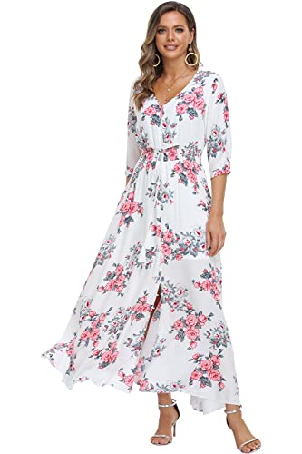 Image of Casual Summer Dresses for Women 2026 Maxi Dress Flowy Bohemian Beach Party