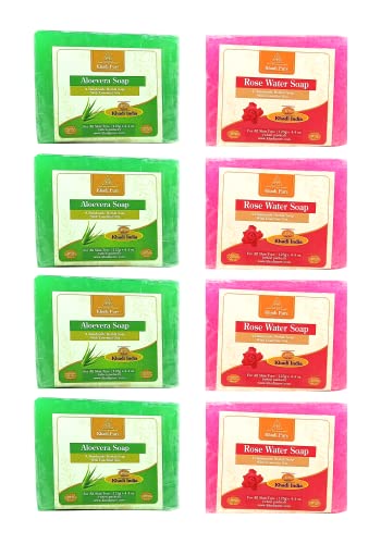 Image of Khadi Pure Aloe Vera & Rosewater Soap, 125 ml (Pack of 8)
