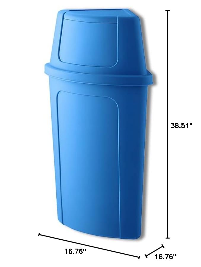 Caneca de basura redonda con tapa abatible 21 galones miniatura 7