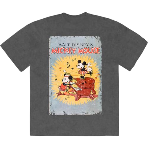 T-shirt Mickey Piano Disney pour homme et femme coupe unisexe noire