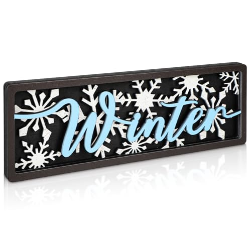 Vintage Winter Table Decor Wooden Snowflake Table centerpiece Rustic Farmhouse