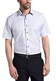 eterna Kurzarm Hemd Modern Fit Fantasiebindung Strukturiert- Gr. W 44, Hellblau