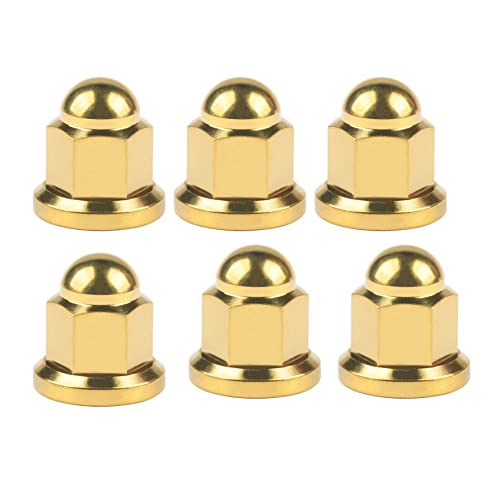 Image of Titanium M6 M8 M10 Dome Head Acorn Nuts for Bicycle Motorcycle Exhaust Pipe Car Pack of 6 (M8, Gold)