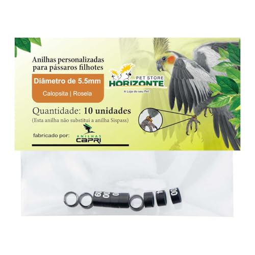 Anilhas Anéis 5.5mm Calopsita Jandaia Rosela Pomba Araçari Metal Alumínio Coloridas Anel Fechado Mar