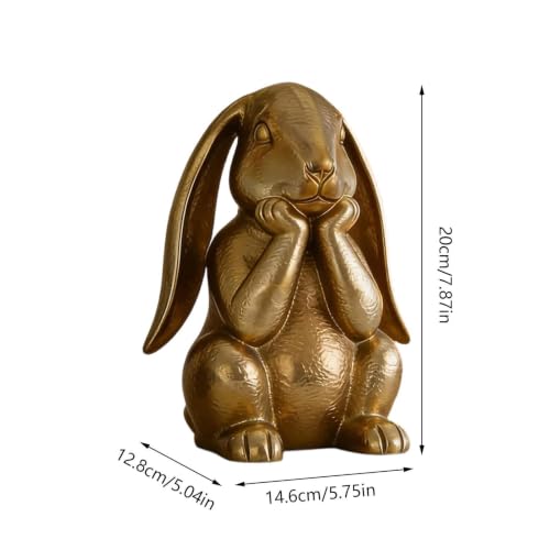 Figurine de lapin doré de Pâques, le cadeau idéal pour décorer une ferme ou un bureau - 6