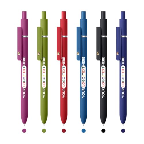 Pack 6 bolígrafos gel vintage personalizables colores