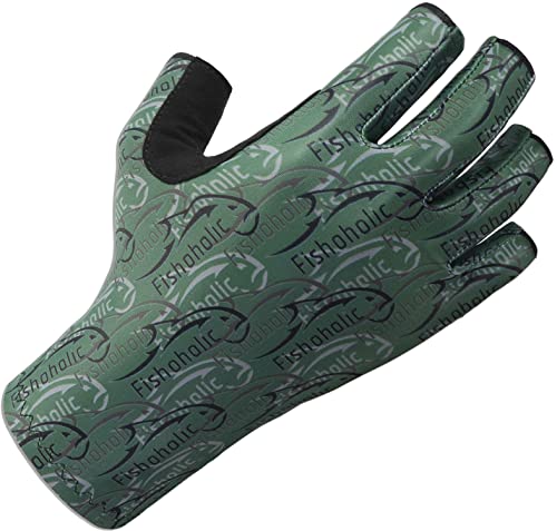 Protección solar UPF50+ con guantes de pesca sin dedos Fishaholic 4