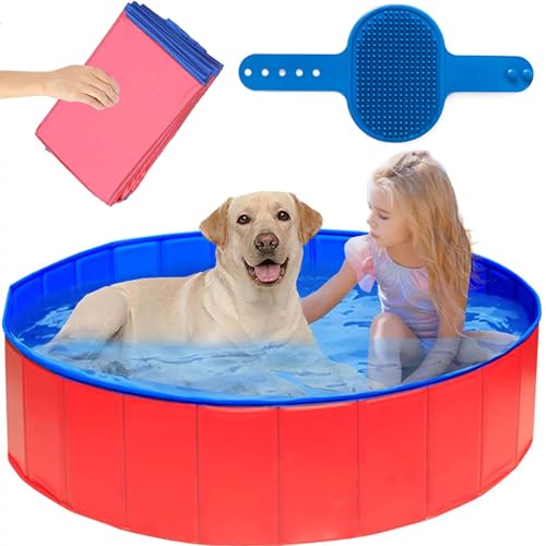 Piscina para Perros Plegable,Bañera Plegable Perros,Mascota Piscina Portátil,Bañera Plegable para Mascotas,Antideslizante Bañera para Mascotas,Piscina Plegable para Perros Gatos,Piscina para Mascotas