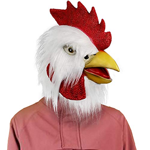 rubber chicken mask - Demi Sharky Halloween Rooster Head Mask Novelty Costume Party Animal Chicken Helmet Cosplay Props
