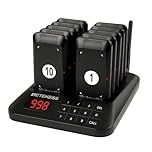 Retekess TD157S Restaurant Pager, 400M Restaurant Buzzer System, 2 Prompt Modes, with Vibration, One Click Group Calling, Pagers and Beepers for Fast Food Restaurant, Food Truck, Bistro (10 Pagers)