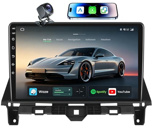 [8-Core] Car Radio for Honda Accord 2008-2012: 10.1 HD Touch Screen Stereo with Wireless CarPlay Android Auto GPS 5GWiFi FM RDS SWC Bluetooth Mirror Link Backup Camera