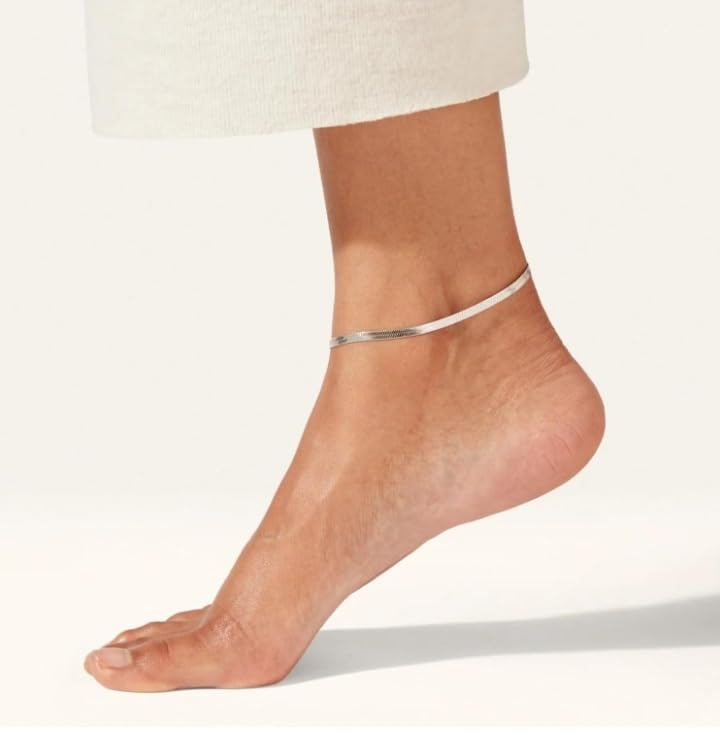 Snake Chain Anklet, Dainty Thin Adjustable Anklet for Women and Girls (single)-image-36
