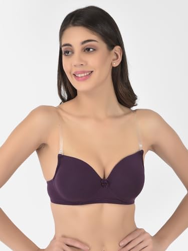 Image of Softline Women's Cotton-Rich Wire-Free Padded Bra | Full Coverage, Seamless & Breathable for Everyday Comfort | Soft Fabric with Supportive Fit for All-Day Wear