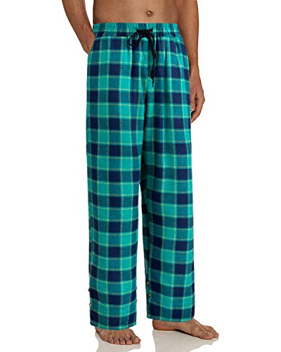 Image of Mens Flannel Pajama Pants Plaid Heavyweight Cotton PJs Bottoms Sleepwear