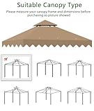 10x10 Canopy Gazebo Replacement Top 10x10 FT Gazebo Cover Replacement for Yard Patio Garden