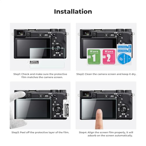 Image of K&F CONCEPT 3pcs Screen Protector & Hot Shoe Cover Compatible with Sony NEX 7 /NEX 6 /NEX 6L /NEX 5 /NEX 3N /A6600 /A6100 /A6400 /A6300 /A6000 /A5000 Camera, Ultra Clear Tempered Glass, Anti-Scratch Bubble Free
