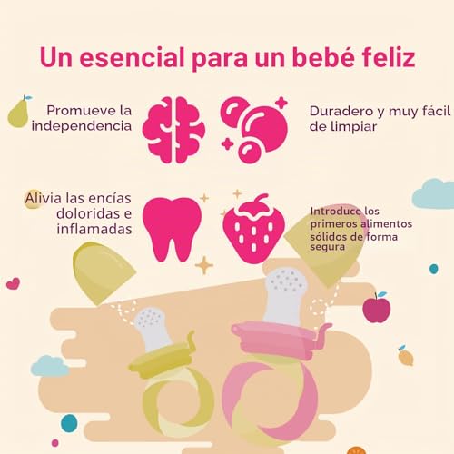Miniatura 6 de Chupete Fruta Bebe De Naturebond 2 Piezas , Mordedores Bebes Además Incluye Bolsitas De Silicona De Todos Los Tamaños Naranja Y Amarilla