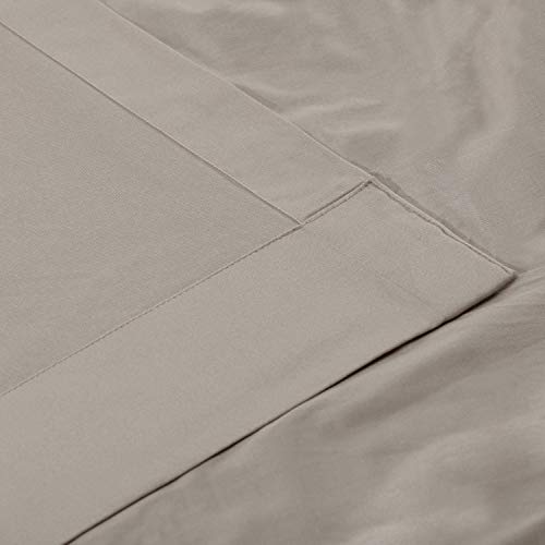 Image of HPD Half Price Drapes Solid Tie Top Cotton Curtains 96 Inches Long (1 Panel) Luxury Light Filtering Curtains for Living Room, Modern Semi Sheer Curtain for Bedroom, 50W X 96L, Hazelwood Beige