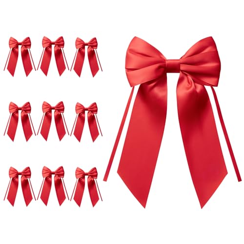 MORSUNBELA 10 Unidades Lazos Decoración para Bodas Lazo para Regalo Rojo