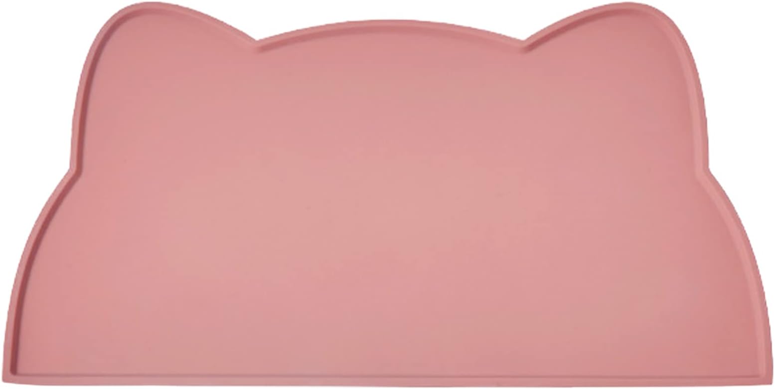 Cat Food Mat, Silicone Pet Feeding Mat Non Slip Dog Bowl Mat Waterproof Tray Cushion (52x30 cm, Coral Pink)